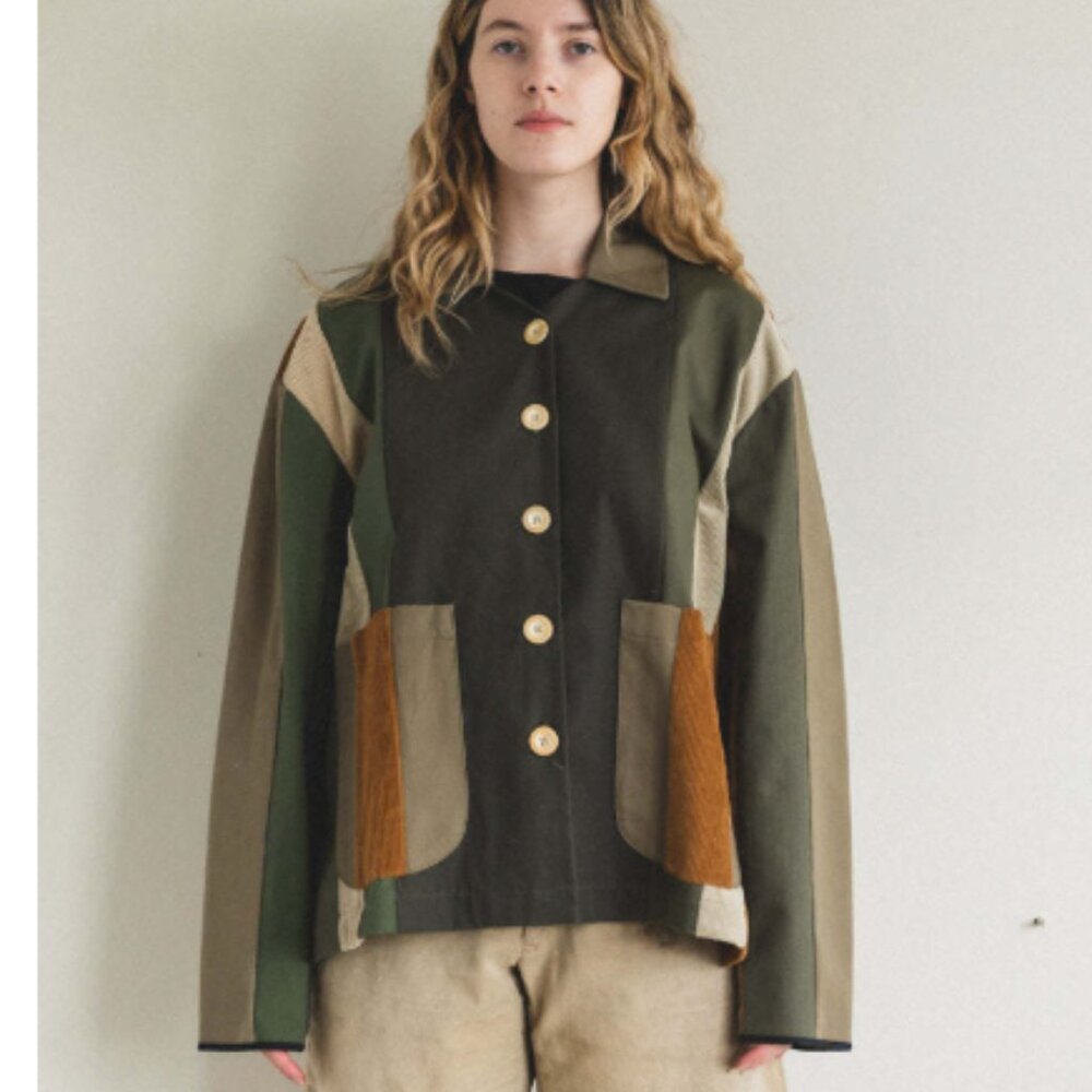 La Reunion Jacket Patchwork Stripe Boho Mixed Mat… - image 2